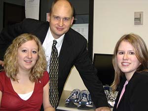 UMD students Jackie Claseman, Terrance Thompson, Sarah Fockler.