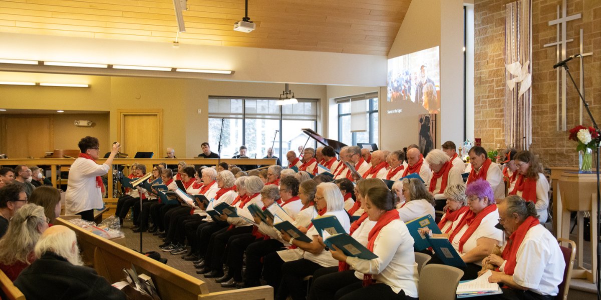 The Victory Choir practicing