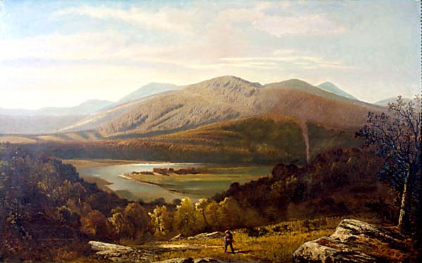 Landscape with Hiker and River painting