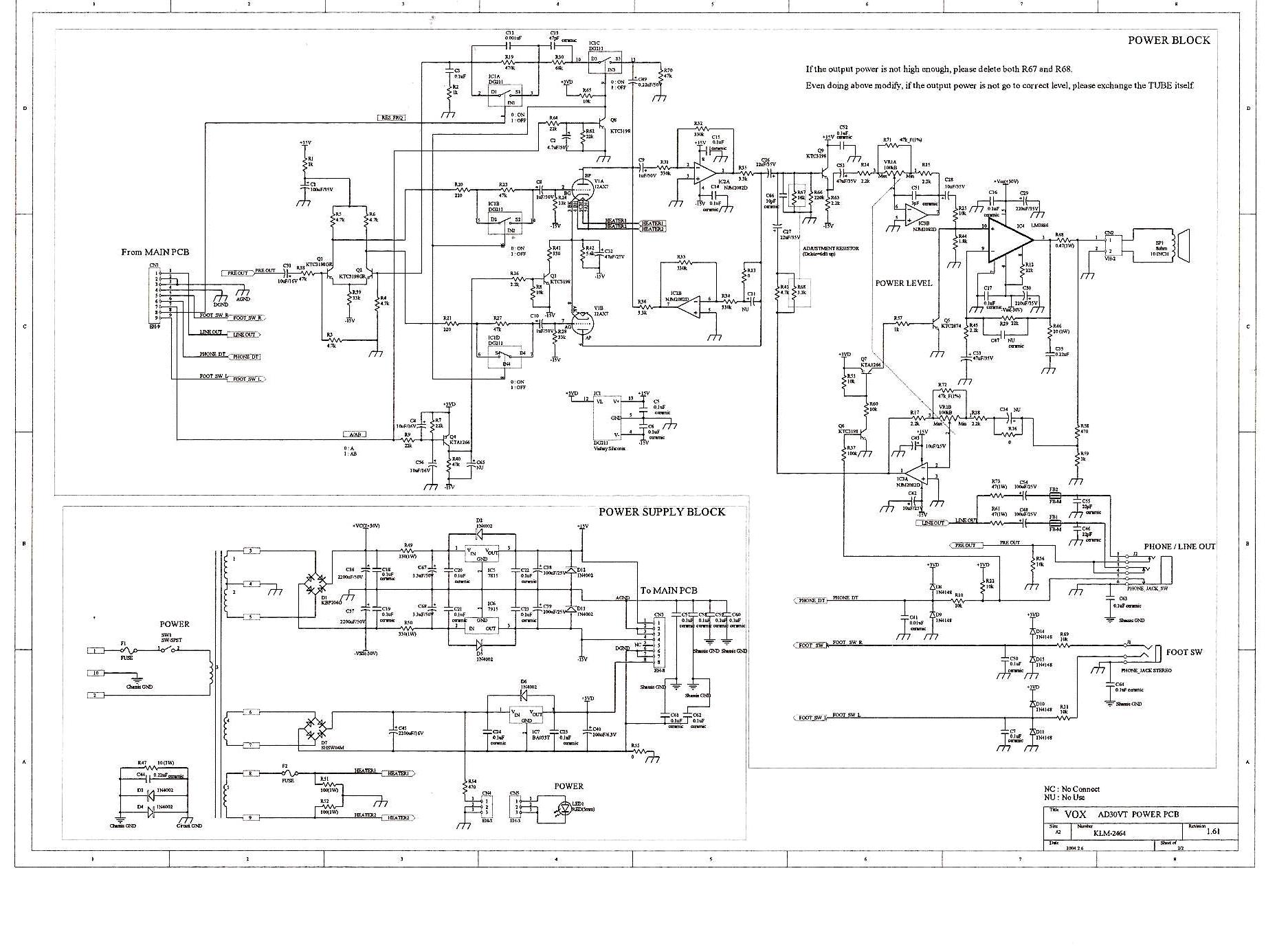 Схема vox valvetronix ad30vt