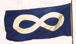 Métis Flag - White infinity symbol on royal blue background